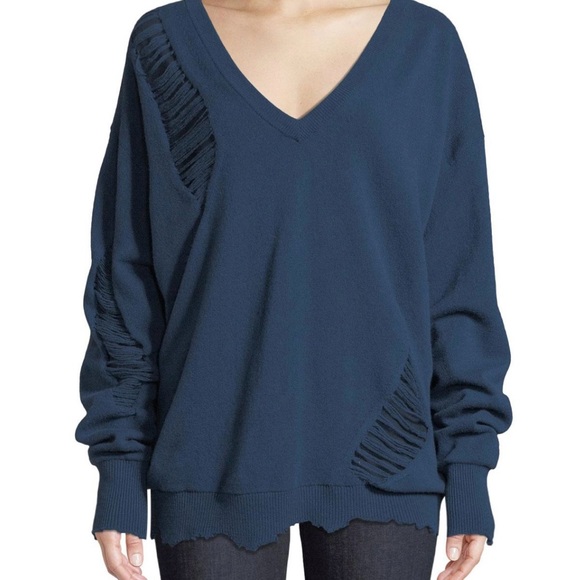 HELMUT LANG SIZE LARGE NEVER WORN; EXCELLENT CONDITION, DISTRESSED 100% WOOL - Picture 1 of 10